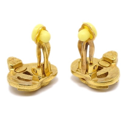 CHANEL 1997 Heart Earrings Gold Small 00327