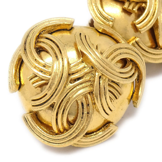 CHANEL Triple Earrings Gold 94A 00627