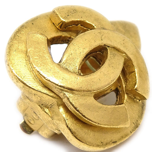 CHANEL 1997 Heart Earrings Gold Small 03494