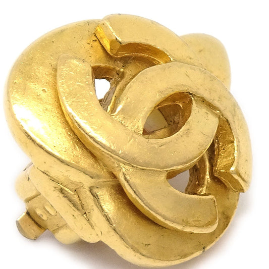 CHANEL 1997 Heart Earrings Gold Small 03500