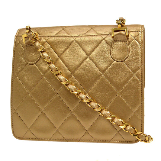 CHANEL 1991-1994 Gold Lambskin Straight Flap Mini RK14247d