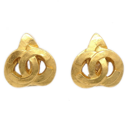 CHANEL 1997 Heart CC Earrings Gold Small AK38300k