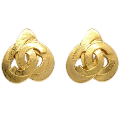 CHANEL 1997 Heart CC Earrings Gold Medium AK38397k