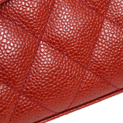 CHANEL 1991-1994 Red Caviar Shoulder Bag 21684