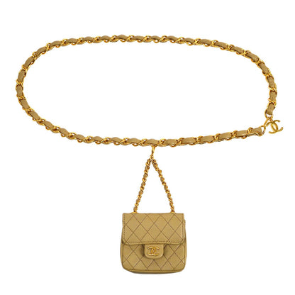 CHANEL★ 1989 Lambskin Belt Bag Micro 04380