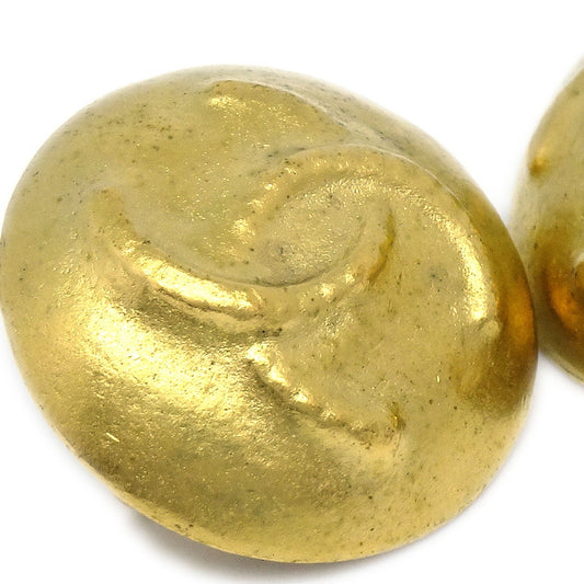 CHANEL 1995 Button Earrings Gold 02326