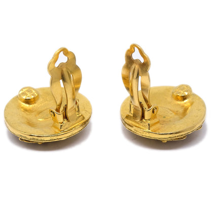 CHANEL 1994 Button Earrings Gold 13240