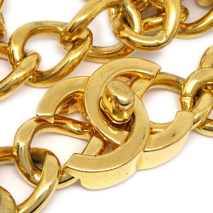 CHANEL 1995 Turnlock Gold Chain Necklace 22270