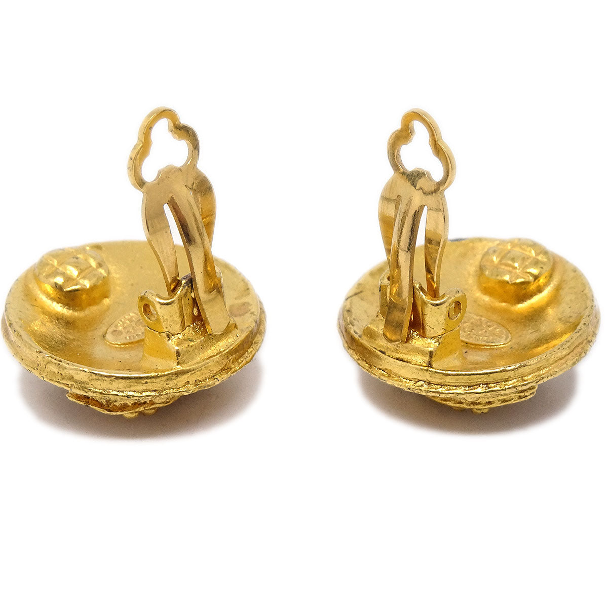 CHANEL 1994 CC Filigree Round Earrings Small 13233