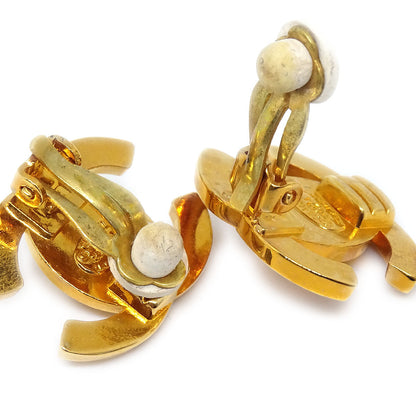 CHANEL Turnlock Earrings Clip-On Gold Small 95A 00423