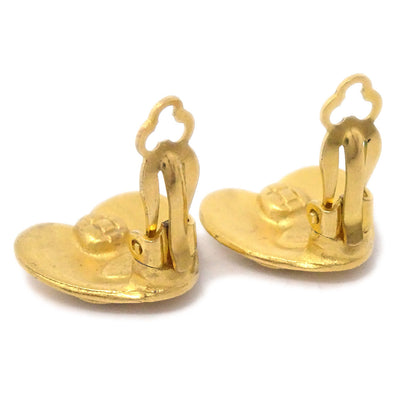 CHANEL Heart Earrings Gold 95P 73733