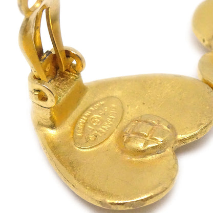 CHANEL Heart Earrings Gold 95P 73733