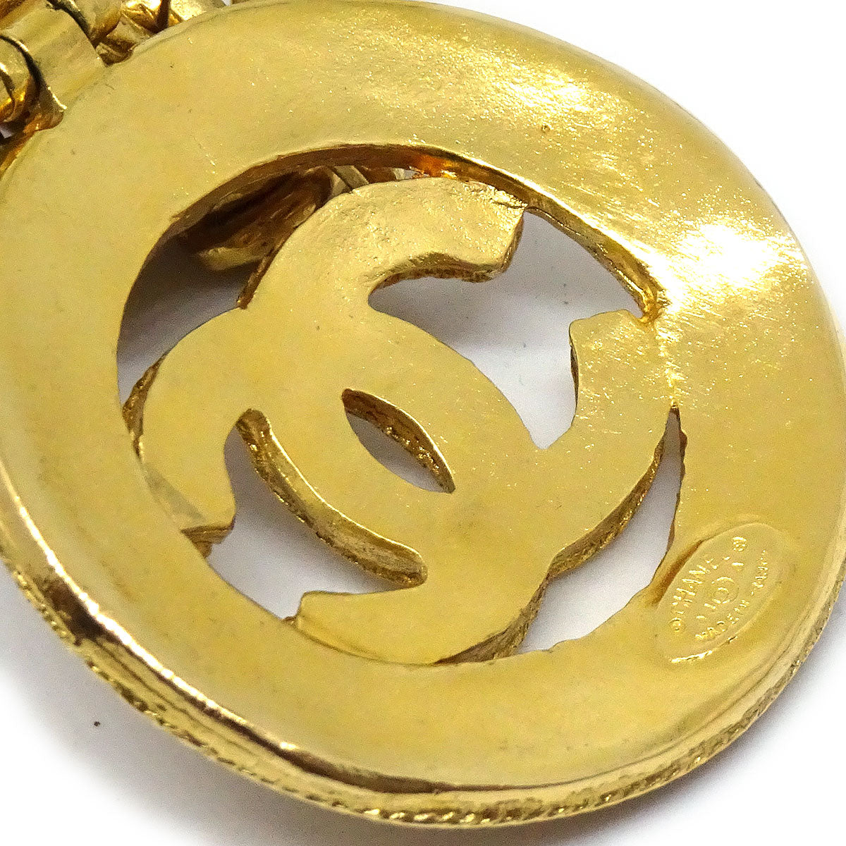 CHANEL Medallion Gold Chain Necklace 94A 94205