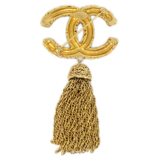 CHANEL Fringe Brooch Pin Gold 93A 94207