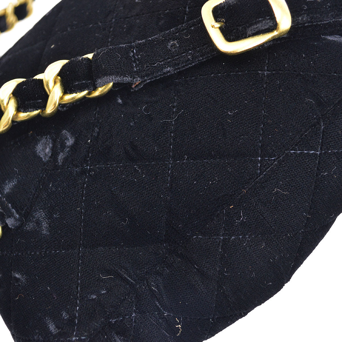 CHANEL * 1994-1996 Black Velvet Duma Backpack Small 74282