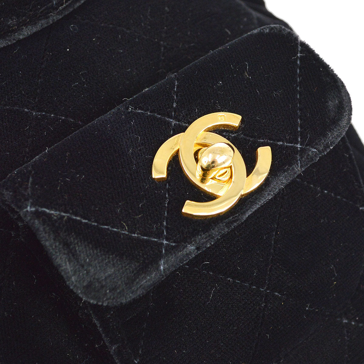 CHANEL * 1994-1996 Black Velvet Duma Backpack Small 74282