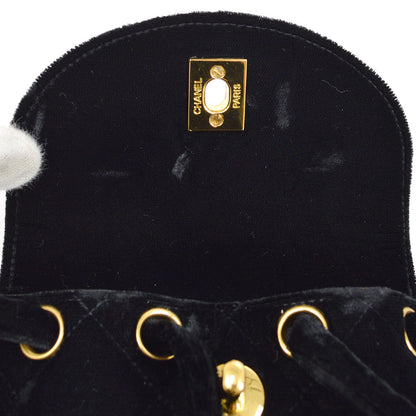 CHANEL * 1994-1996 Black Velvet Duma Backpack Small 74282