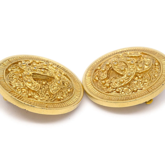 CHANEL 1994 CC Filigree Round Earrings Medium 85062