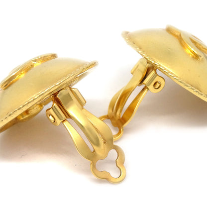 CHANEL 1995 Button Earrings Gold 85094