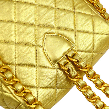 CHANEL 1991-1994 DUMA Backpack Medium Gold Lambskin 34093