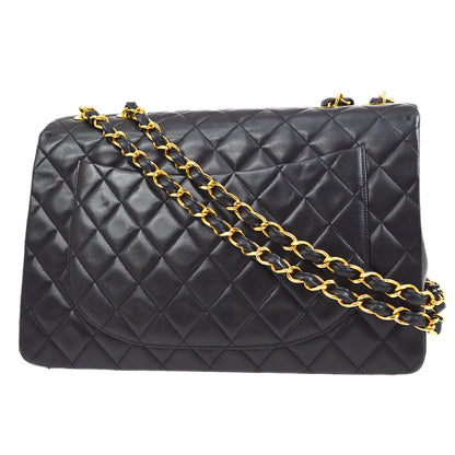 CHANEL 1991-1994 Black Lambskin Classic Flap Maxi 75152