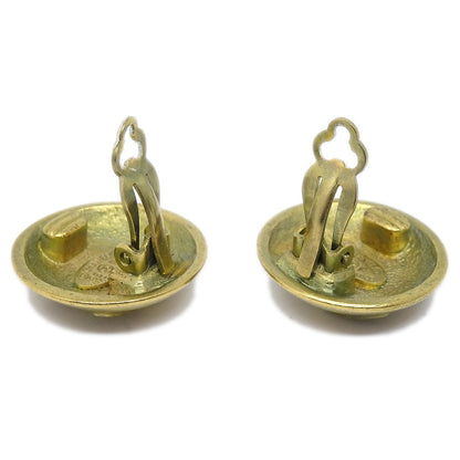 CHANEL 1995 Button Earrings Clip-On Gold 75164