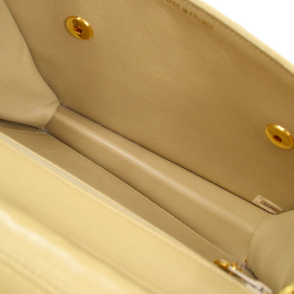 CHANEL 1989-1991 Double Turnlock Handbag Beige Lambskin 95953