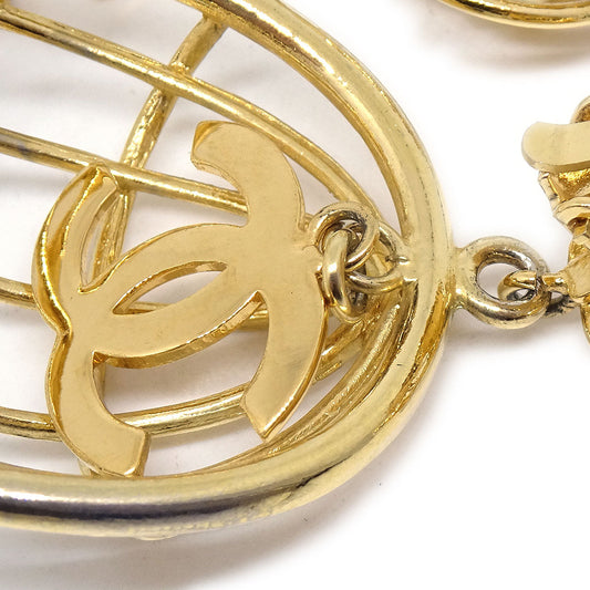 CHANEL Birdcage Earrings Clip-On Gold 75257