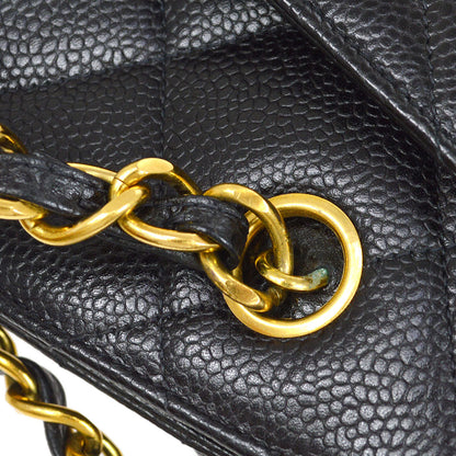 CHANEL 1991-1994 Big CC Chain Tote Bag Black Caviar 45123