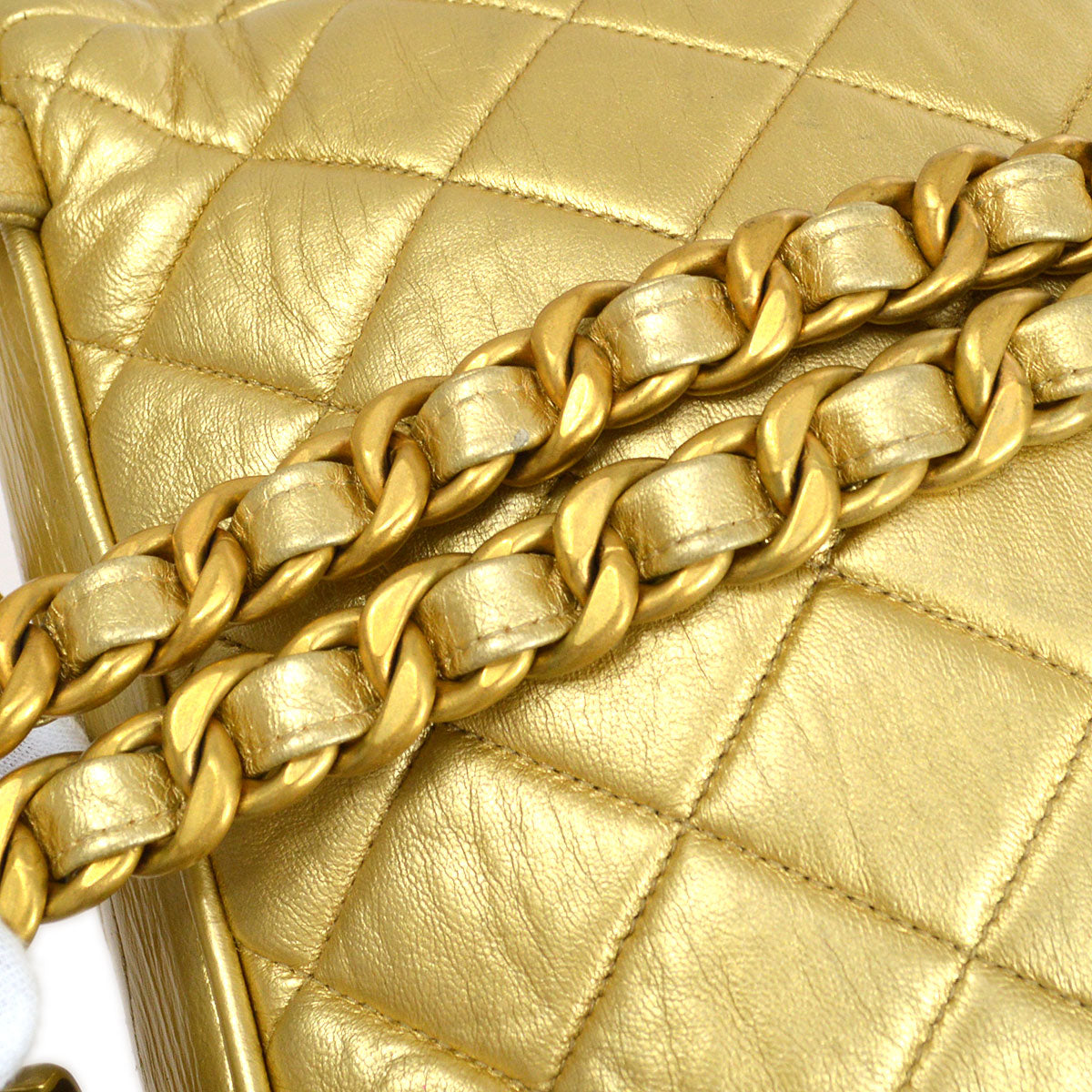 CHANEL 1991-1994 DUMA Backpack Medium Gold Lambskin BA01755b