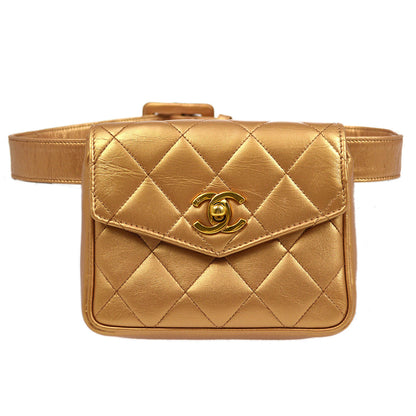 CHANEL 1991-1994 Belt Bag Bronze Lambskin GS01620b