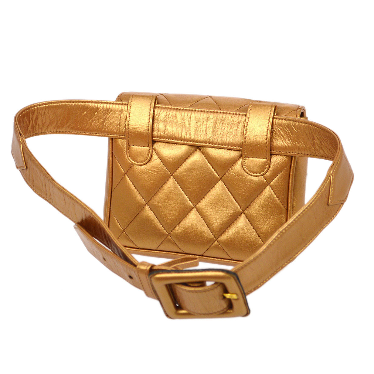 CHANEL 1991-1994 Belt Bag Bronze Lambskin GS01620b