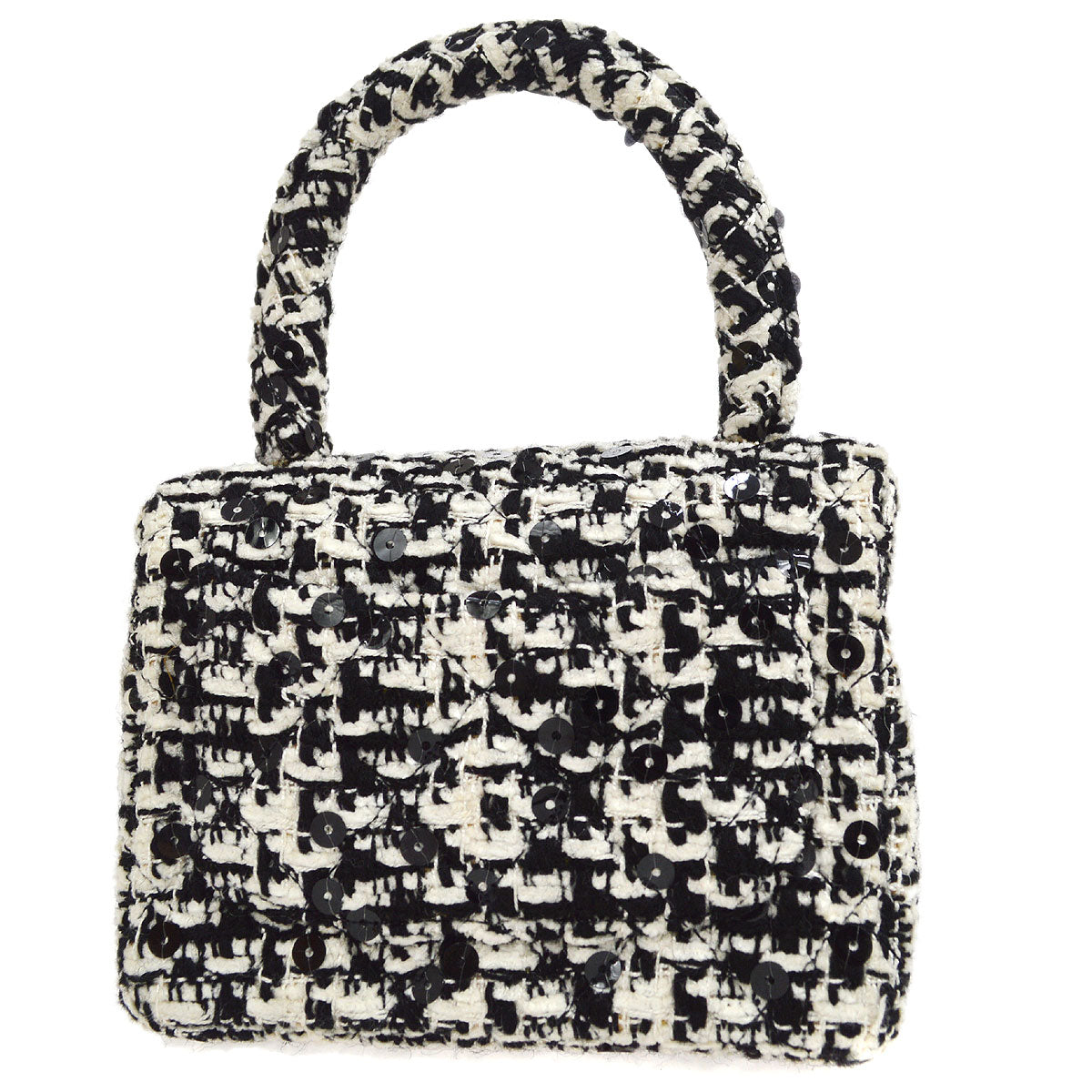 CHANEL * 1991-1994 Classic Flap Handbag Micro Tweed 24812