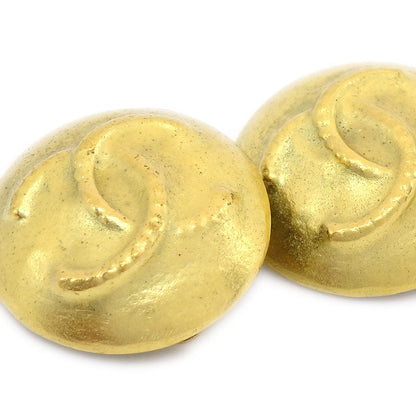 CHANEL 1995 Button Earrings Gold AK35540f