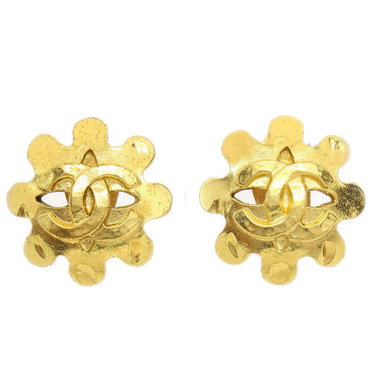 CHANEL 1994 Flower Earrings Gold AK35541d