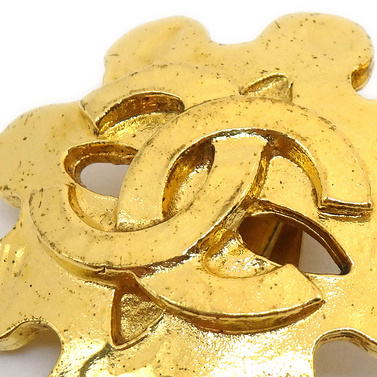 CHANEL 1994 Flower Earrings Gold AK35541d