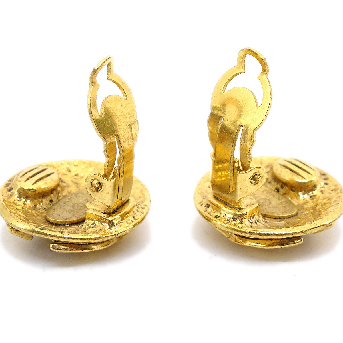 CHANEL 1994 Button Earrings Gold AK35543i