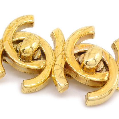 CHANEL Turnlock Earrings Gold Small 96P AK35550h