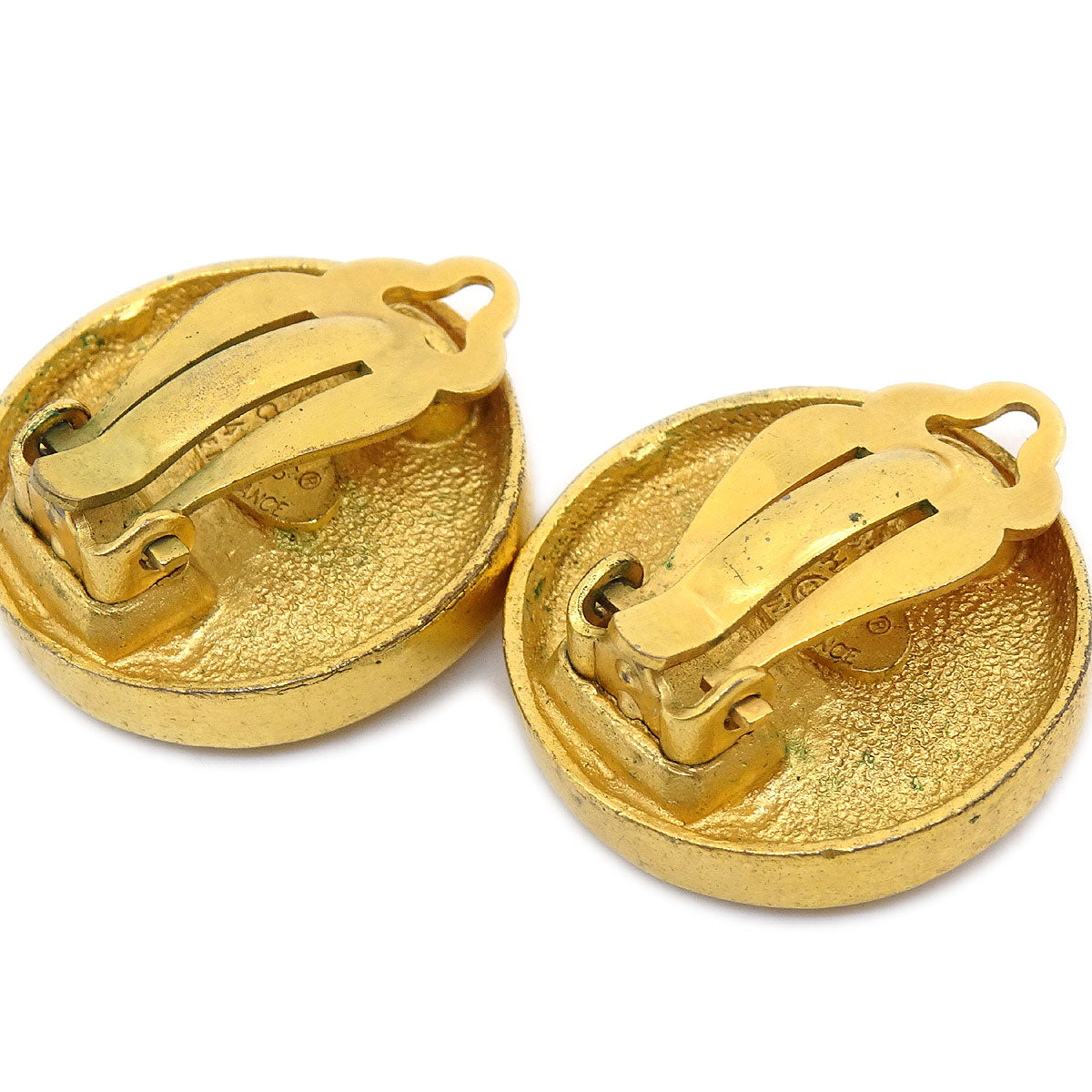 CHANEL 1994 Button Earrings Gold AK35560d