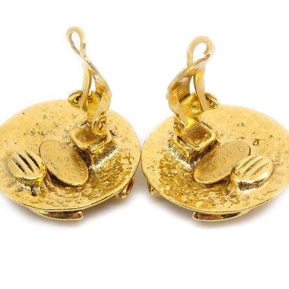 CHANEL 1994 Quilted Button Earrings Gold 94P AK35571c