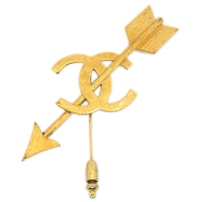 CHANEL 1993 Arrow Brooch Pin Gold 28 AK38026c