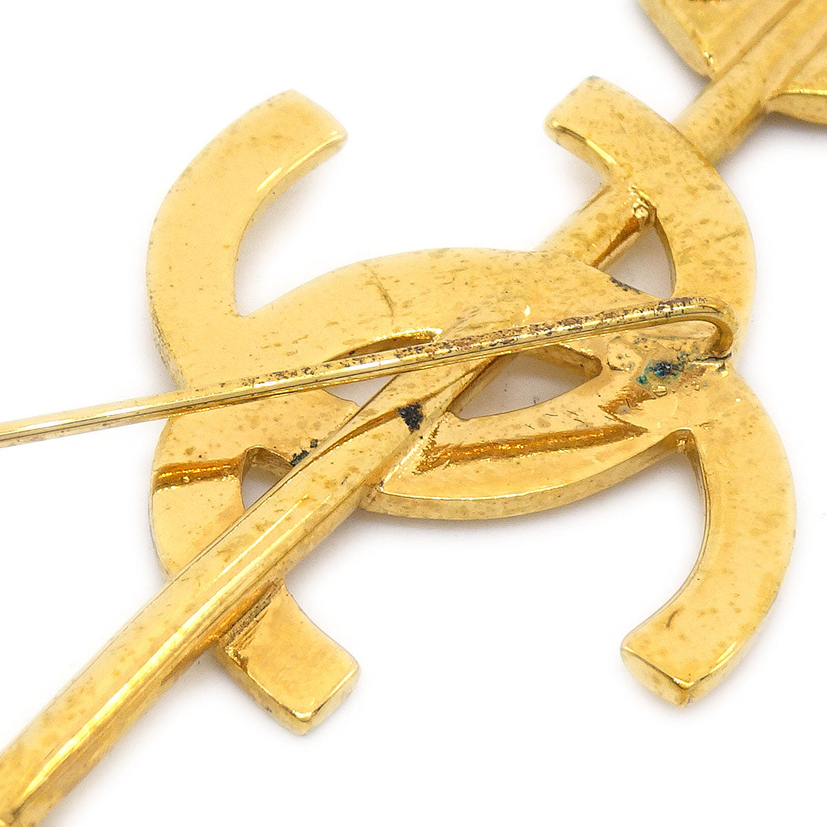 CHANEL 1993 Arrow Brooch Pin Gold 28 AK38026c