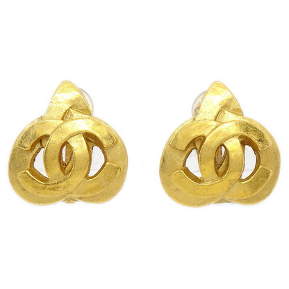 CHANEL 1997 Heart Earrings Gold Medium AK38412e