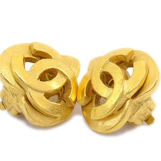 CHANEL 1997 Heart Earrings Gold Medium AK38412e