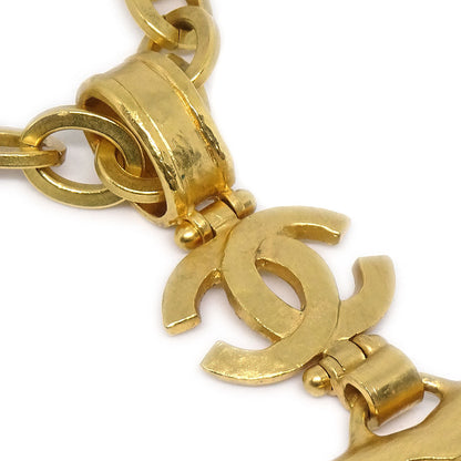 CHANEL 1995 Heart Loupe Gold Chain Necklace 56584