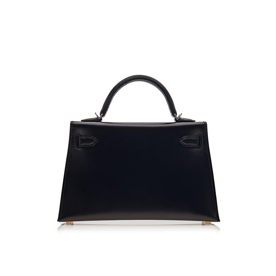 Hermes Kelly II Sellier Mini 89 Noir Box Leather