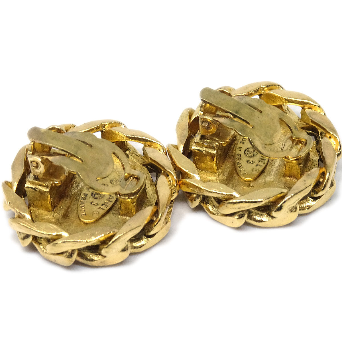 CHANEL 1998 Crystal & Gold Earrings Clip-On 23 17257