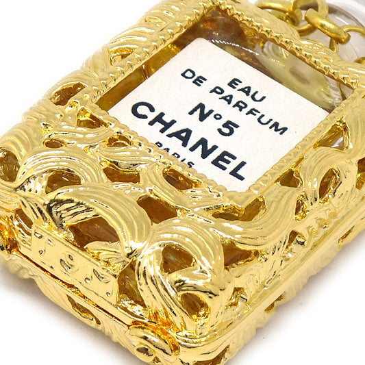 CHANEL Perfume Bottle Gold Chain Pendant Necklace 17158