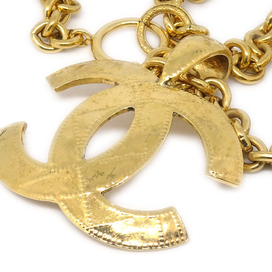 CHANEL★ 1994 Quilted CC Gold Chain Pendant Necklace 56857