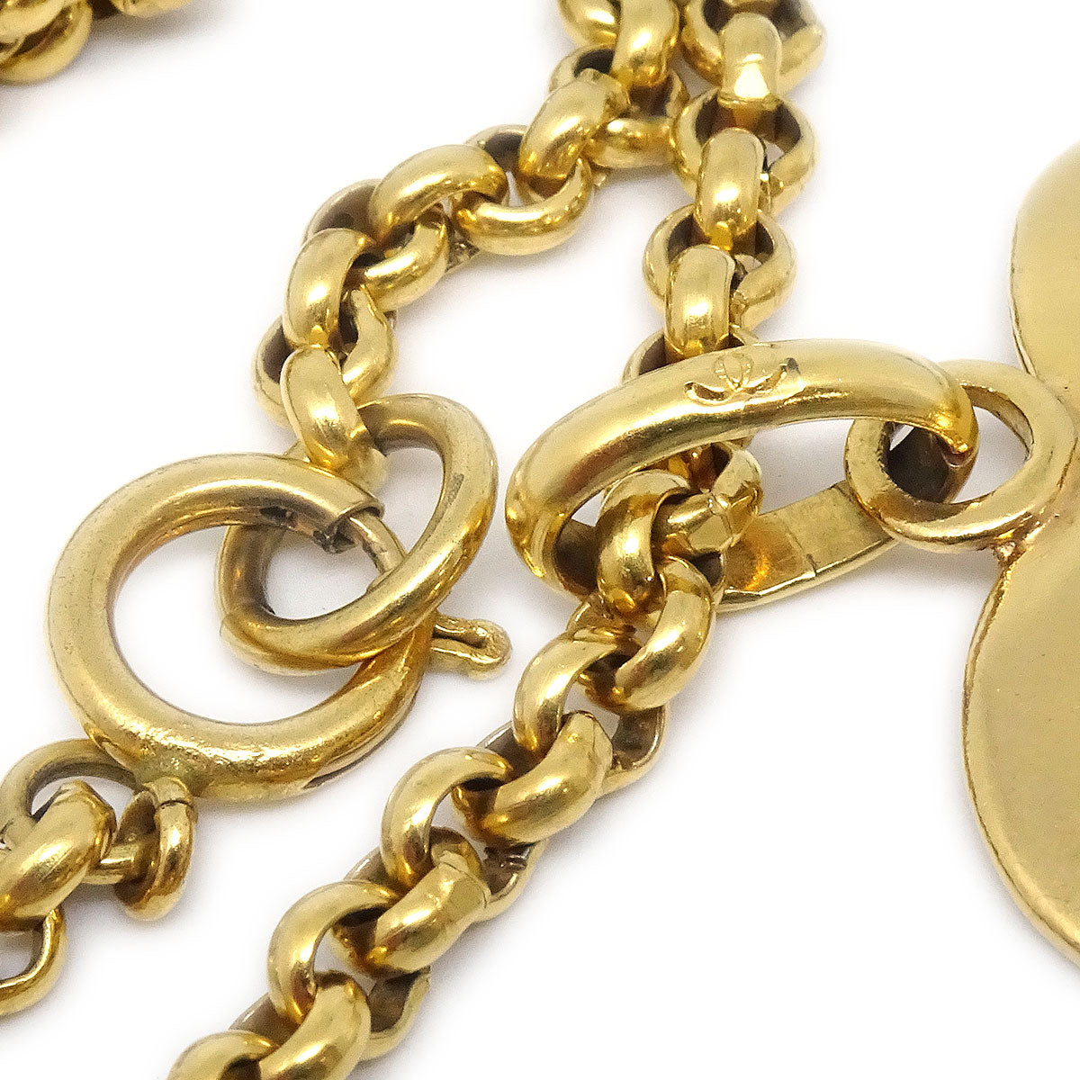 CHANEL 1995 Heart Cutout Gold Chain Necklace 95P 27088